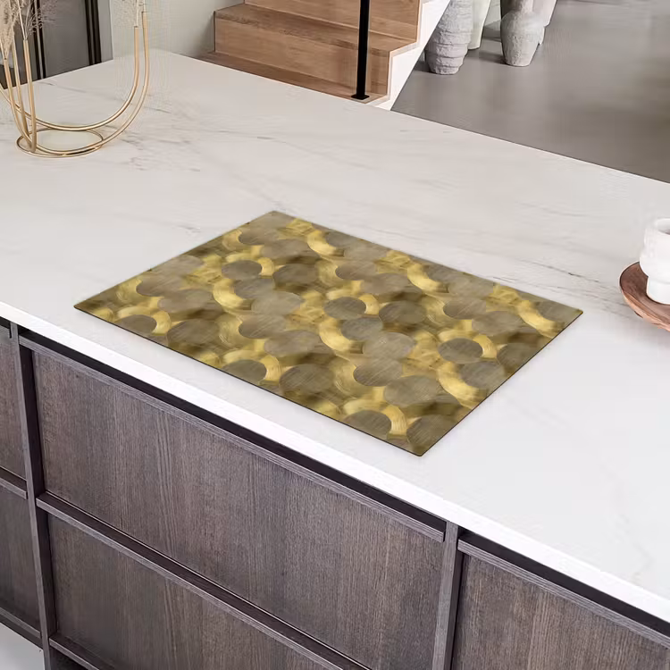 Modern - Geometrisch - Goud Inductie beschermer vinyl 3mm klein 276 -sfeer8