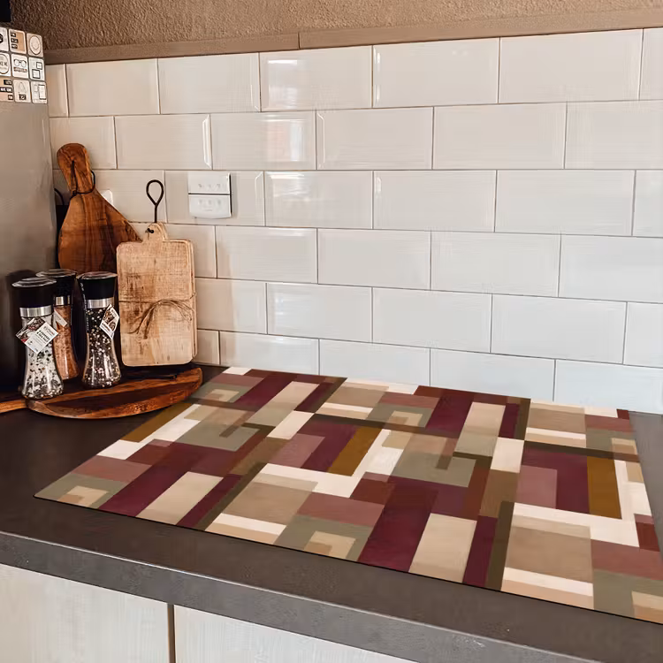 Modern - Geometrie - Kleurrijk Inductie beschermer vinyl 3mm klein 276 -sfeer3