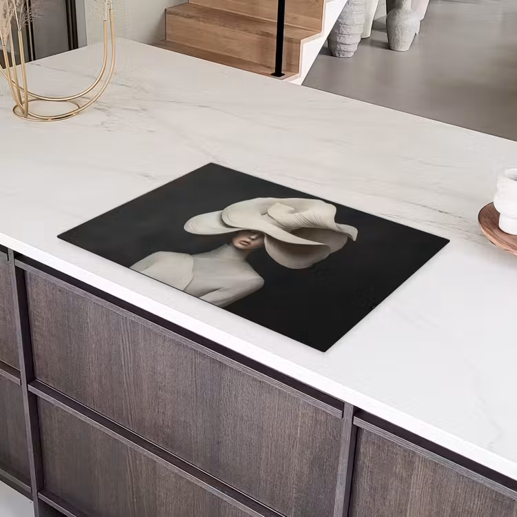 Modern - Vrouw - Hoed Inductie beschermer vinyl 3mm klein -sfeer8