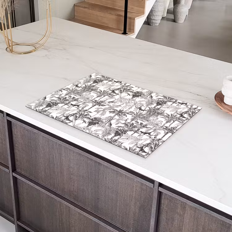 Aap - Oerwoud - Abstract - Grijs Inductie beschermer vinyl 3mm klein 276 -sfeer8