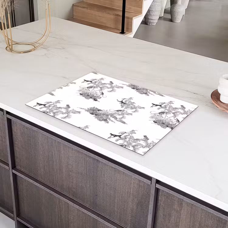 Aap - Oerwoud - Grijs Inductie beschermer vinyl 3mm klein 276 -sfeer8