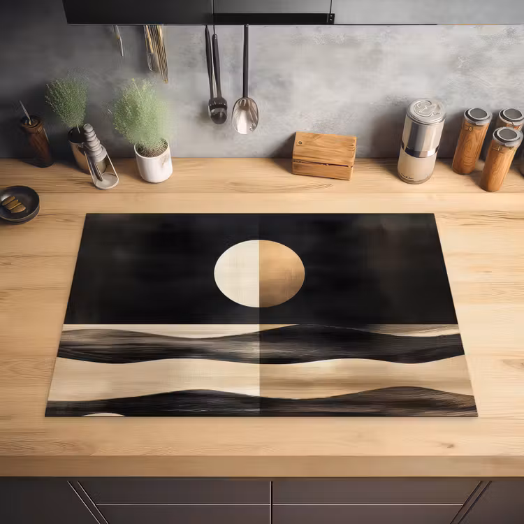 Maan - Cirkel - Goud Inductie beschermer vinyl 3mm klein -sfeer5