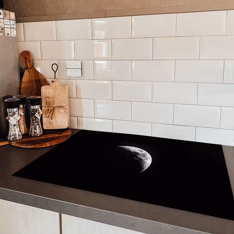 Maan - Hemel - Zwart - Schaduw Inductie beschermer vinyl 3mm klein -sfeer3