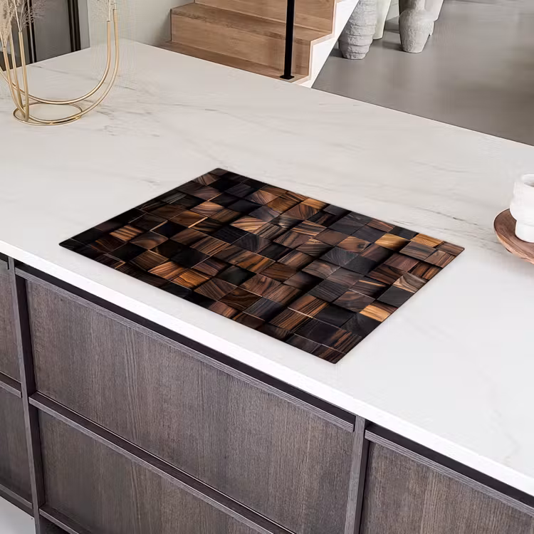 Mozaïek van Houttexturen Inductie beschermer vinyl 3mm klein -sfeer8