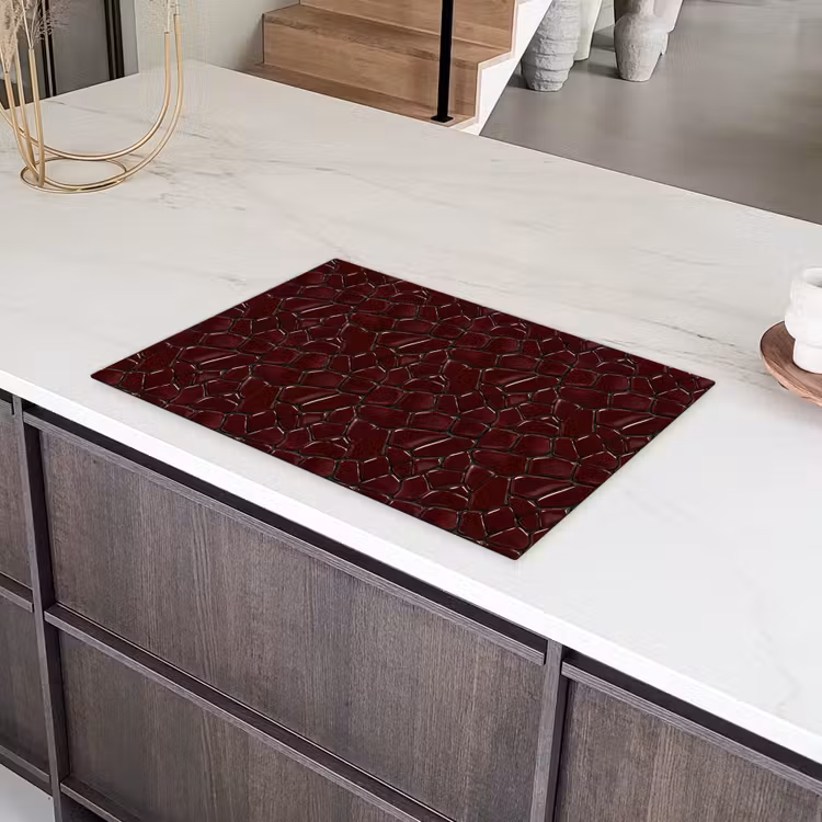 Mozaïek - Tegel - Bordeauxrood Inductie beschermer vinyl 3mm klein 276 -sfeer8