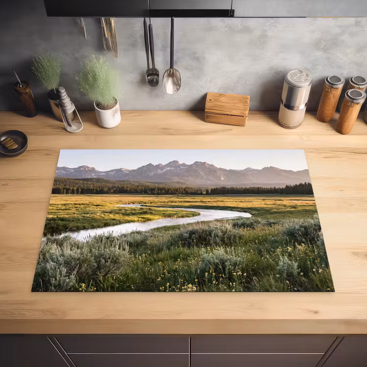 Berglandschap - Rivier - Bos Inductie beschermer vinyl 3mm klein -sfeer5