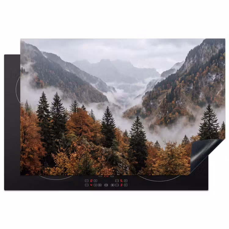 Bergen - Vallei - Mist - Herfst - Natuur Inductie beschermer vinyl 3mm klein -3d