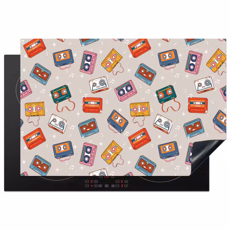 Retro - Disco - Cassettebandjes - Muziek - Multi Inductie beschermer vinyl 3mm klein 276 -3d