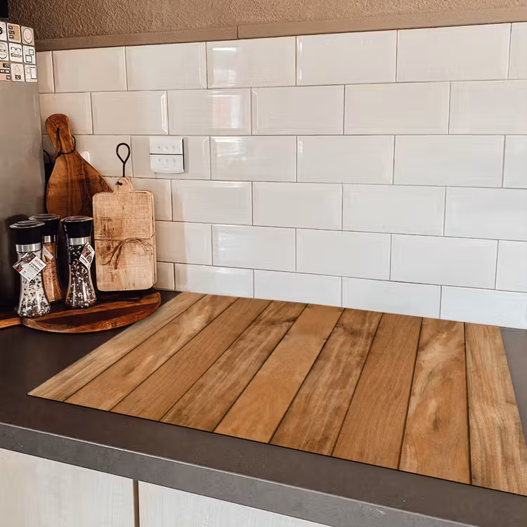Natuurlijk Eikenhout Inductie beschermer vinyl 3mm klein -sfeer3