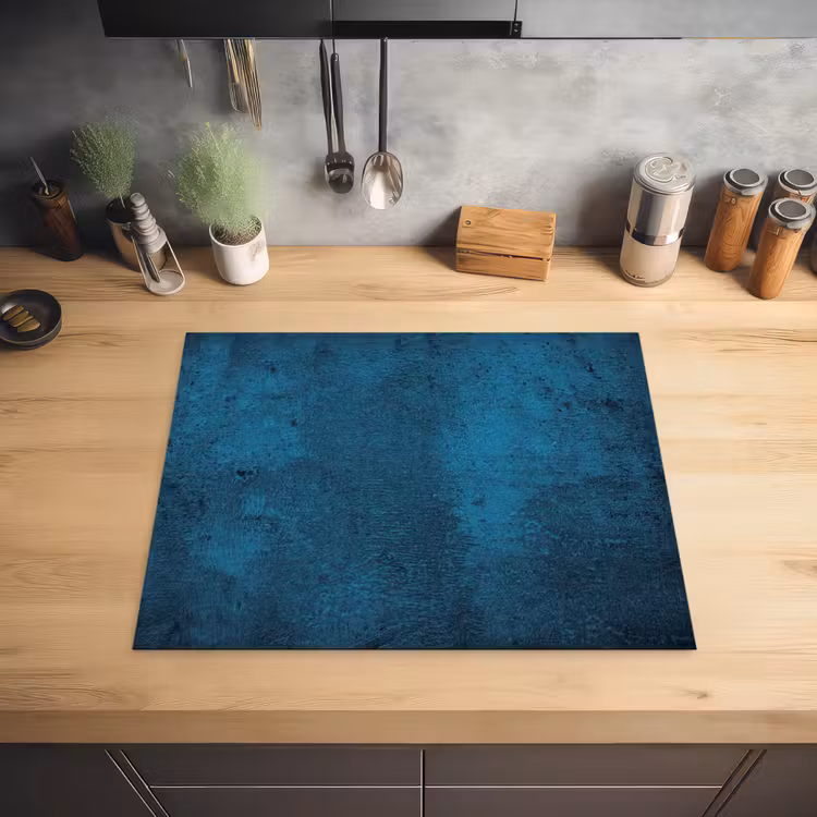Natuursteen - Beton - Steen - Blauw Inductie beschermer vinyl 3mm groot -sfeer5