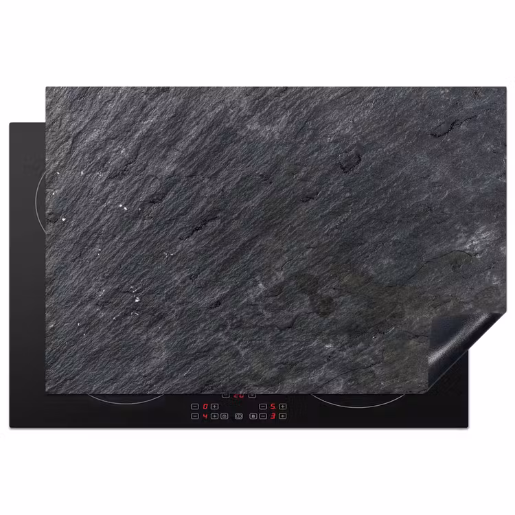 Natuursteen - Industrieel - Leisteen - Structuur - Grijs Inductie beschermer vinyl 3mm klein -3d