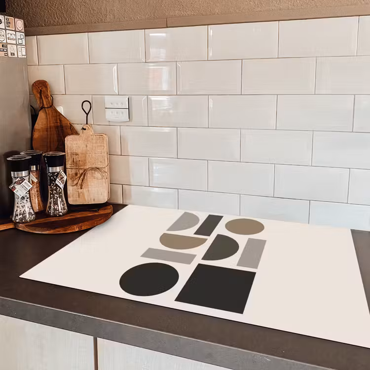 Natuurlijke tinten - Grafisch - Verticale compositie Inductie beschermer vinyl 3mm klein -sfeer3