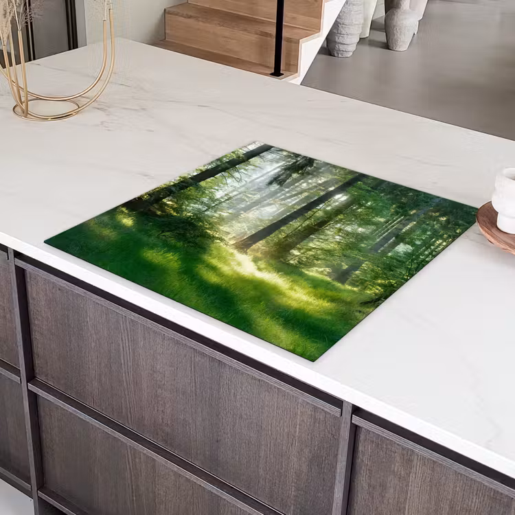 Natuur - Bomen - Bos - Groen - Zon - Gras - Planten Inductie beschermer vinyl 3mm middel -sfeer8