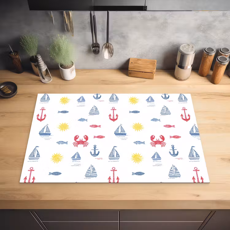Nautisch - Illustraties - Kleurrijk Inductie beschermer vinyl 3mm klein 276 -sfeer5