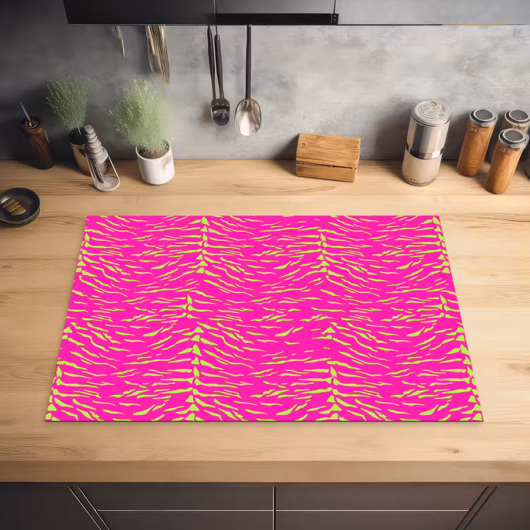 Neon - Groen - Roze - Tijger Inductie beschermer vinyl 3mm klein 276 -sfeer5