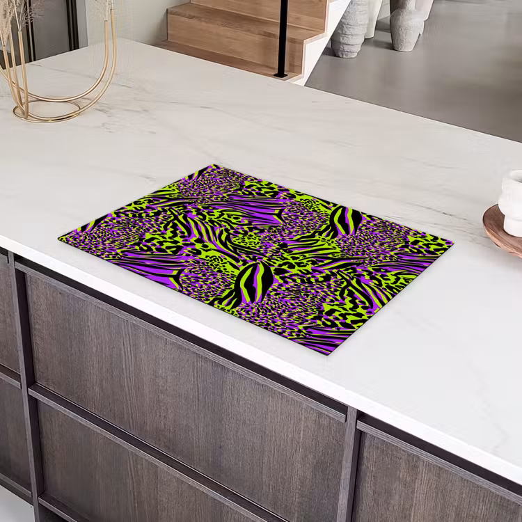 Neon - Paars - Dieren - Patroon Inductie beschermer vinyl 3mm klein 276 -sfeer8
