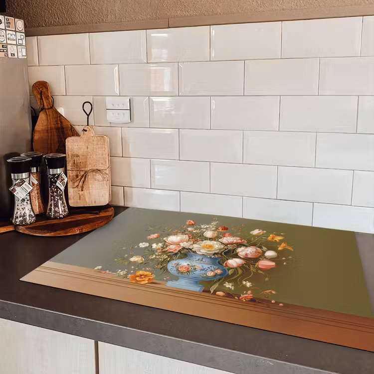 Neutral - Bloemen - Boeket - Vaas Inductie beschermer vinyl 3mm klein -sfeer3