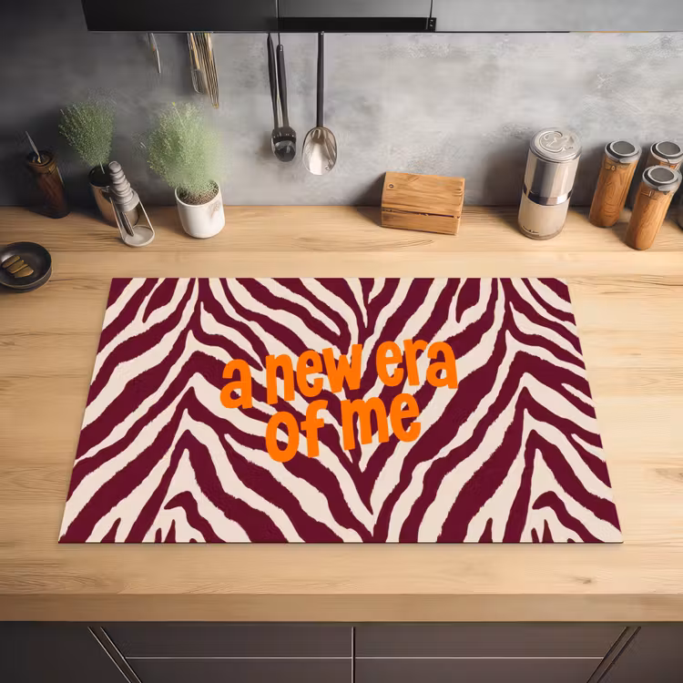 New era - Bordeaux - Zebraprint Inductie beschermer vinyl 3mm klein -sfeer5