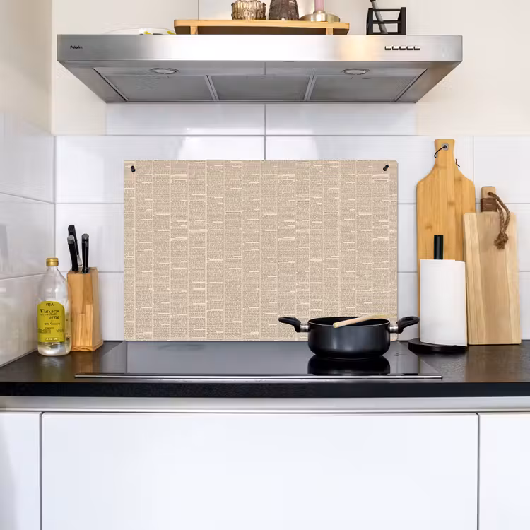 Krant - Nieuws - Historisch - Vintage - Beige Inductie beschemer met haakjes klein -sfeer2