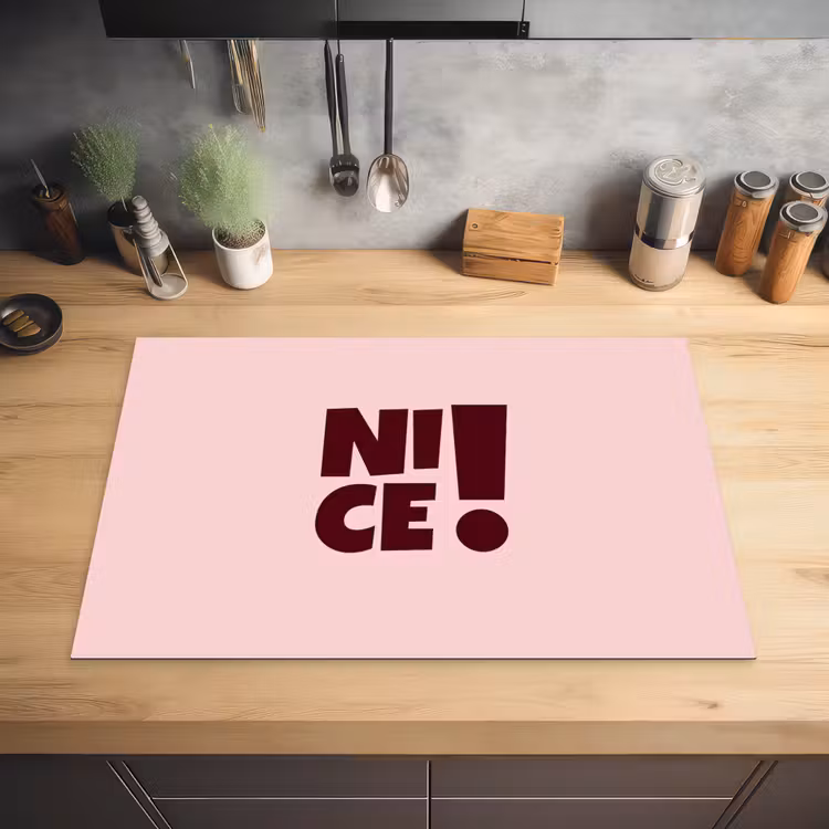 Nice - Uitroepteken - Roze Inductie beschermer vinyl 3mm klein -sfeer5