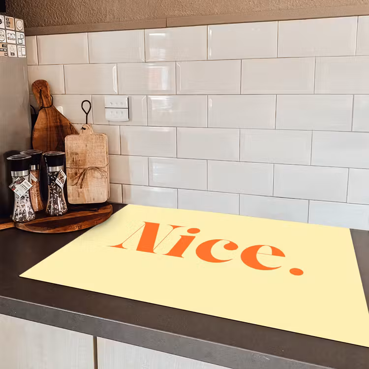 Nice - Oranje - Geel - Minimalistisch Inductie beschermer vinyl 3mm klein -sfeer3
