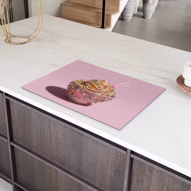 Noodles - Edelstenen - Stokjes - Roze Inductie beschermer vinyl 3mm klein -sfeer8