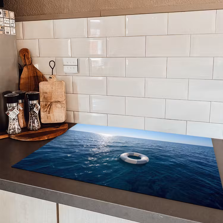 Oceaan - Zwemband - Horizon Inductie beschermer vinyl 3mm klein -sfeer3