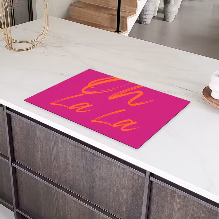 Oh la la - Oranje - Roze Inductie beschermer vinyl 3mm klein -sfeer8