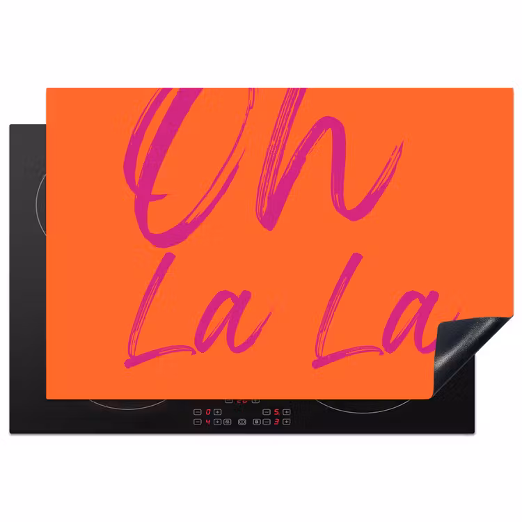 Oh la la - Oranje - Roze - Grafisch Inductie beschermer vinyl 3mm klein -3d