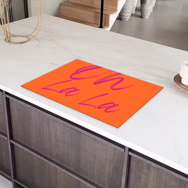 Oh la la - Oranje - Roze - Grafisch Inductie beschermer vinyl 3mm klein -sfeer8