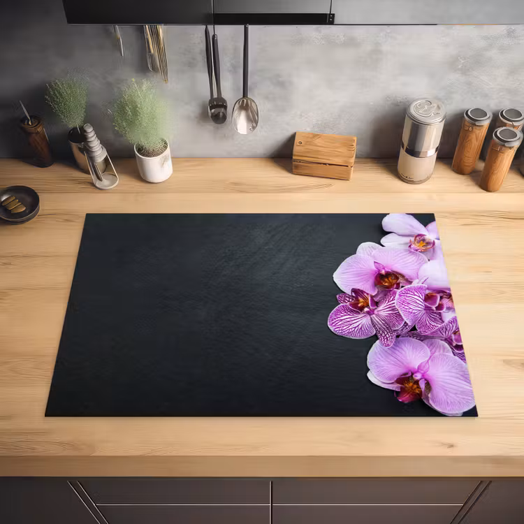 Orchidee - Bloemen - Roze - Flora Inductie beschermer vinyl 3mm klein -sfeer5