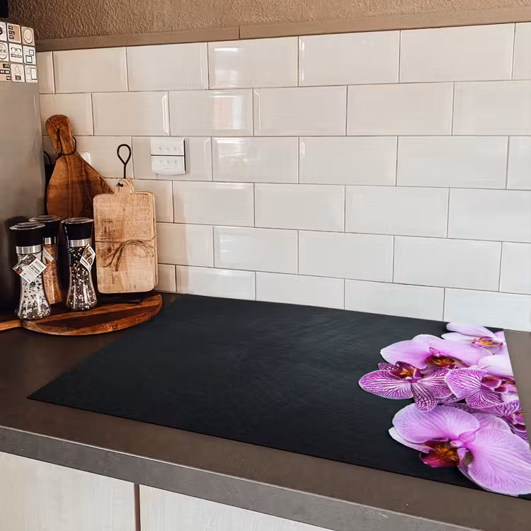 Orchidee - Bloemen - Roze - Flora Inductie beschermer vinyl 3mm klein -sfeer3