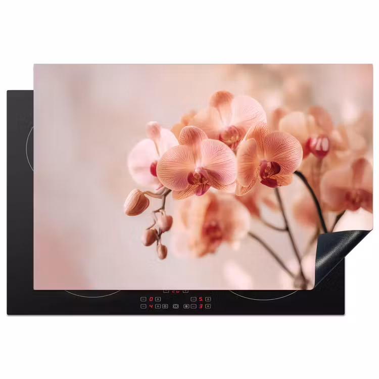 Orchidee - Bloemen - Roze - Bloemblaadjes Inductie beschermer vinyl 3mm klein -3d