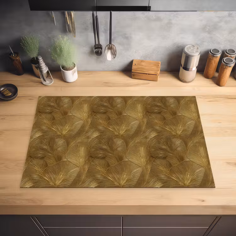 Organisch - Lijnen - Goud Inductie beschermer vinyl 3mm klein 276 -sfeer5