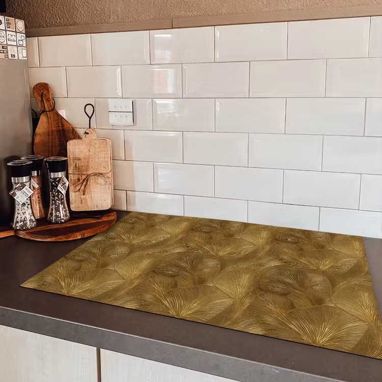 Organisch - Lijnen - Goud Inductie beschermer vinyl 3mm klein 276 -sfeer3