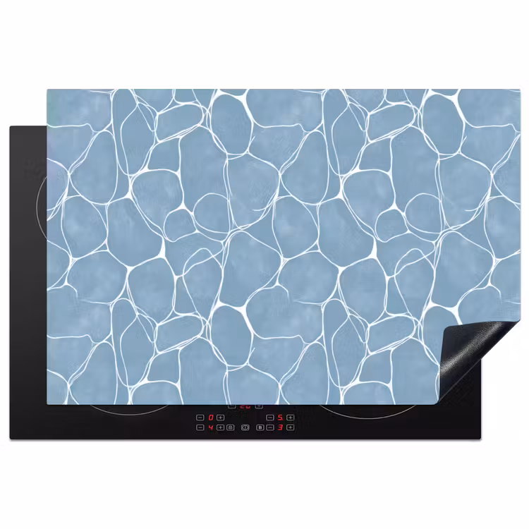 Organisch - Patroon - Blauw Inductie beschermer vinyl 3mm klein 276 -3d
