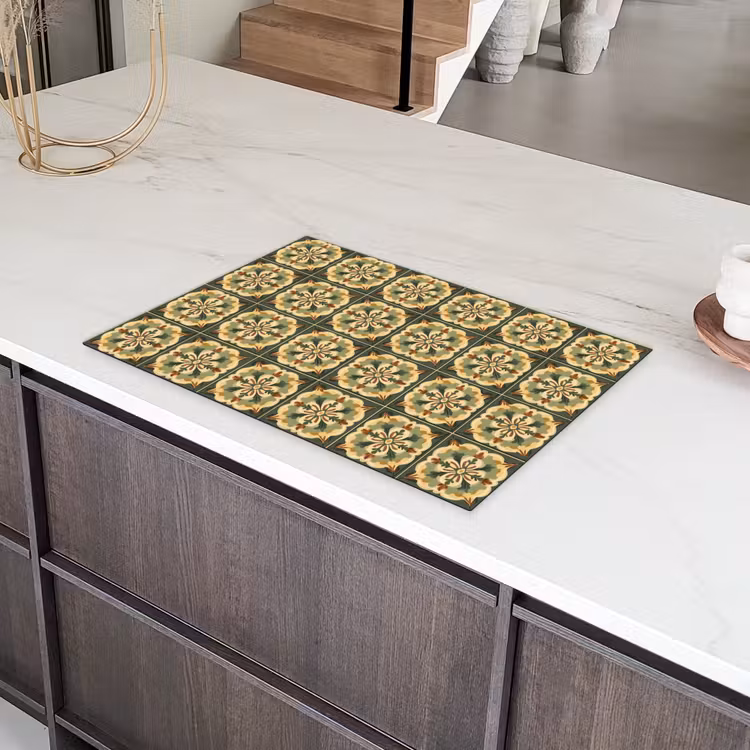Ornament - Patroon - Groen Inductie beschermer vinyl 3mm klein 276 -sfeer8