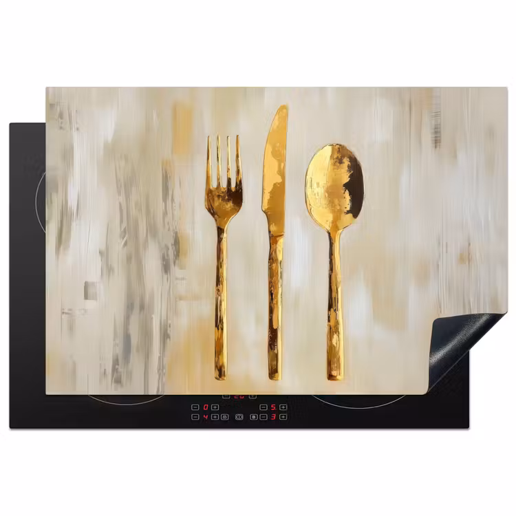Verf - Goud - Bestek Inductie beschermer vinyl 3mm klein -3d