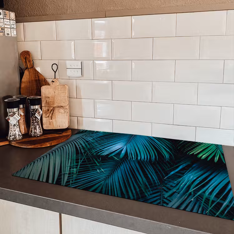 Palmblad - Tropisch - Natuur - Jungle Inductie beschermer vinyl 3mm klein -sfeer3
