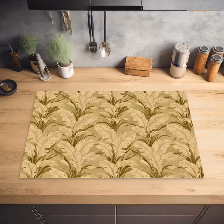 Palmbladeren - Klassiek - Groen Inductie beschermer vinyl 3mm klein 276 -sfeer5