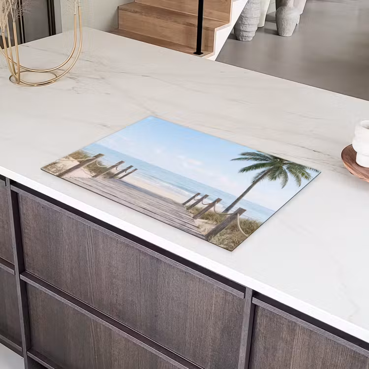 Palmbomen - Pad - Horizon Inductie beschermer vinyl 3mm klein -sfeer8