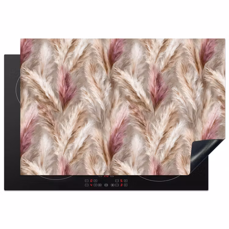 Pampasgras - Pluizig - Kleurrijk Inductie beschermer vinyl 3mm klein 276 -3d