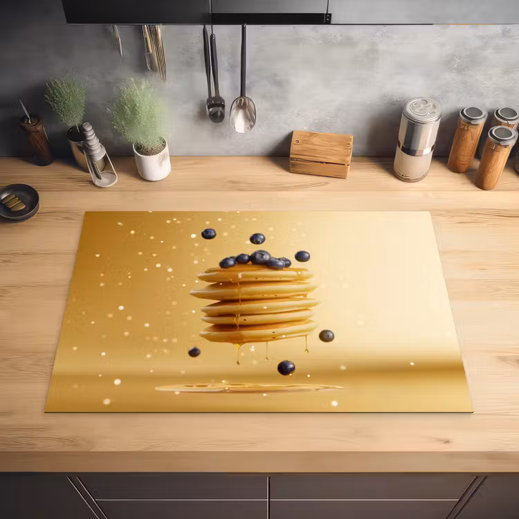 Pannenkoeken - Eten - Honing - Geel Inductie beschermer vinyl 3mm klein -sfeer5