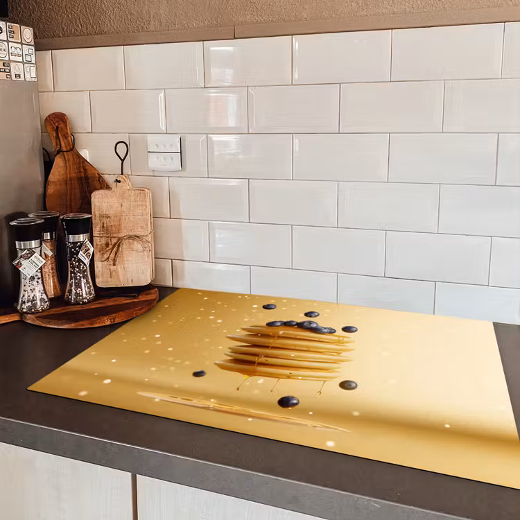 Pannenkoeken - Eten - Honing - Geel Inductie beschermer vinyl 3mm klein -sfeer3