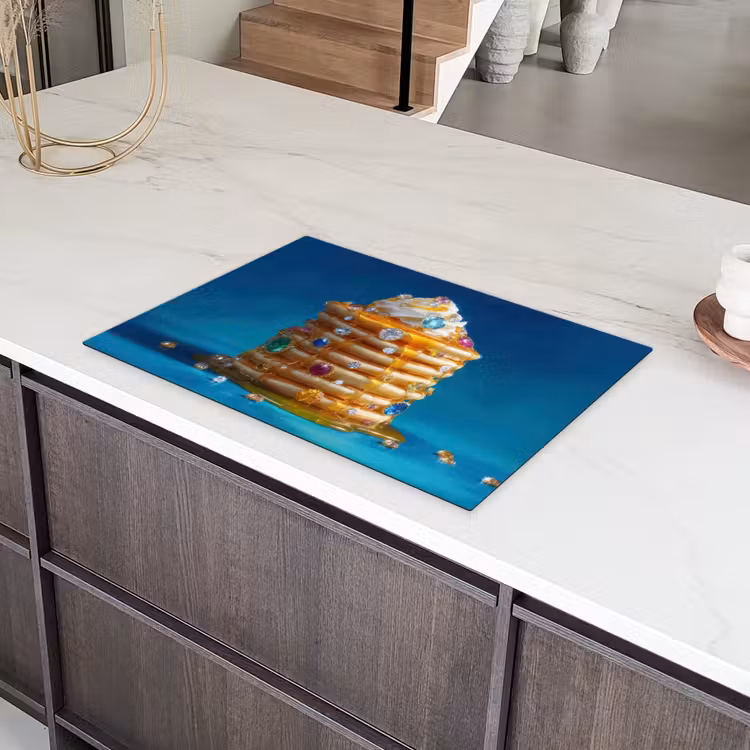 Pannenkoeken - Steentjes - Glitter - Slagroom Inductie beschermer vinyl 3mm klein -sfeer8