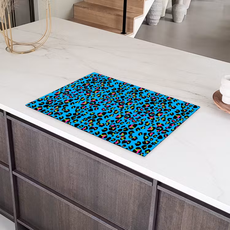Panter - Blauw - Neon Inductie beschermer vinyl 3mm klein 276 -sfeer8
