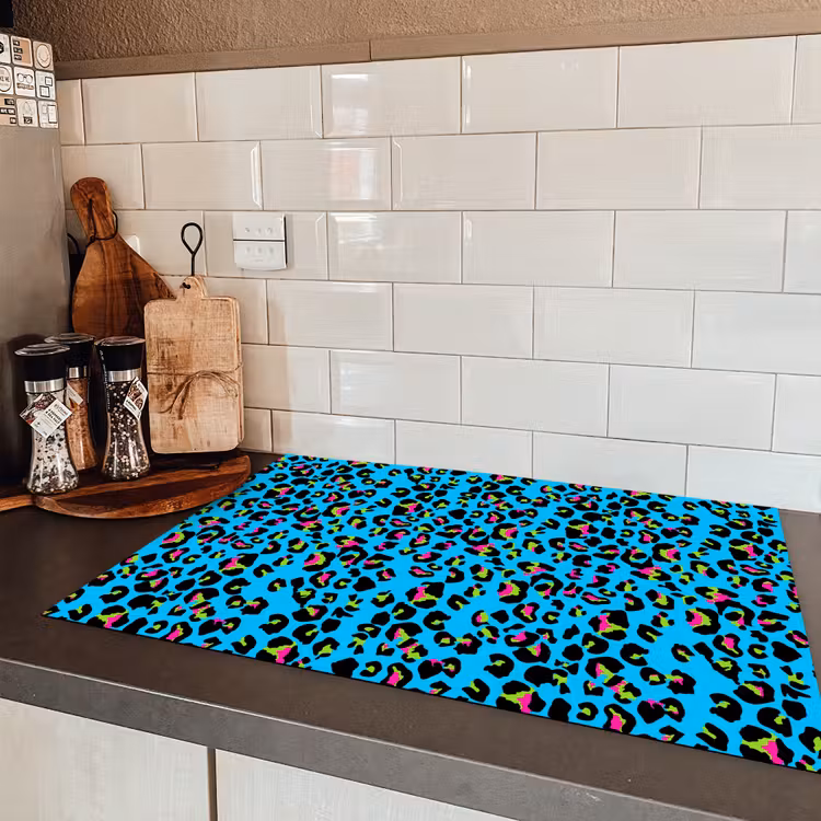 Panter - Blauw - Neon Inductie beschermer vinyl 3mm klein 276 -sfeer3