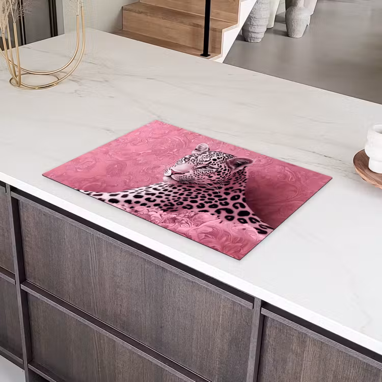 Panter - Luxe - Roze Inductie beschermer vinyl 3mm klein -sfeer8