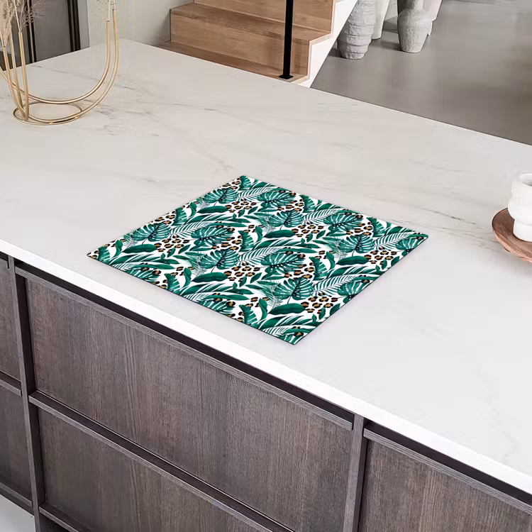 Inductie beschermer - Panterprint - Bladeren - Jungle - Afdekplaat voor kookplaat Inductie beschermer vinyl 3mm middel -sfeer8
