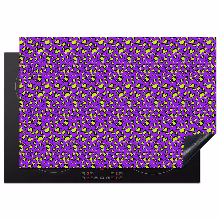 Panterprint - Paars - Groen - Neon Inductie beschermer vinyl 3mm klein 276 -3d